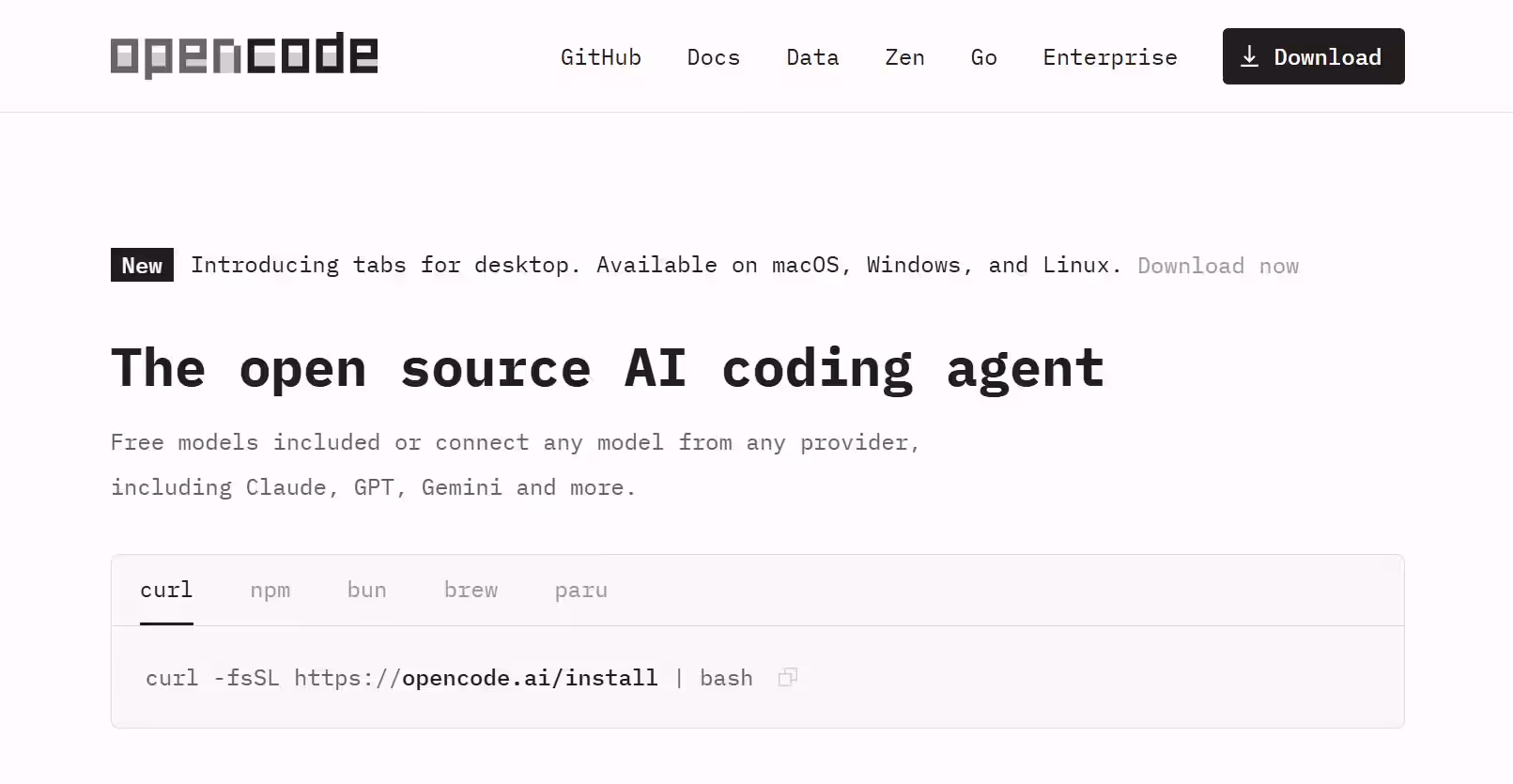 OpenCode installation page